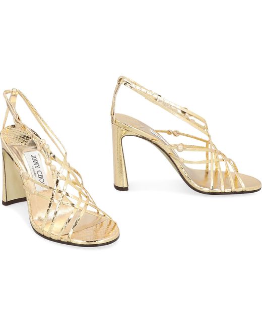 Jimmy Choo Natural Felice Heeled Sandals