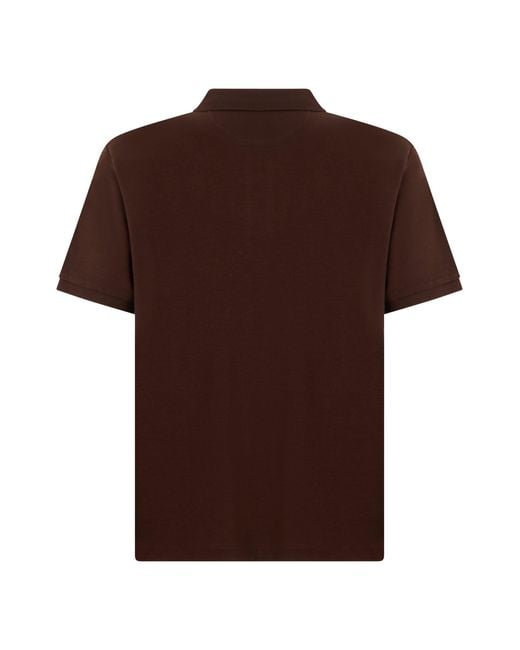 Gant Brown Cotton Polo With Short Sleeves for men