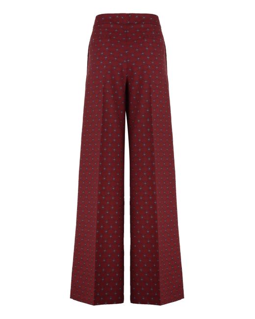 Etro Red Wool Blend Trousers