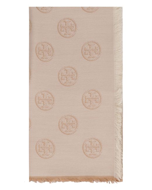 Sciarpa in lana e seta di Tory Burch in Natural