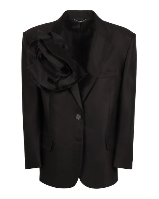 Magda Butrym Black Two-Button Single-Breasted Blazer