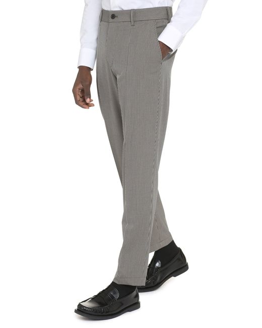 Boss Gray Houndstooth Trousers for men