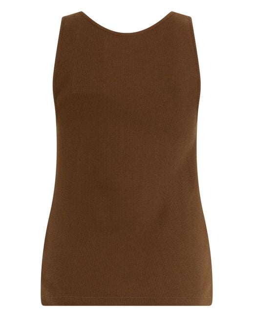 Saint Laurent Brown Sleeveless Cotton Top