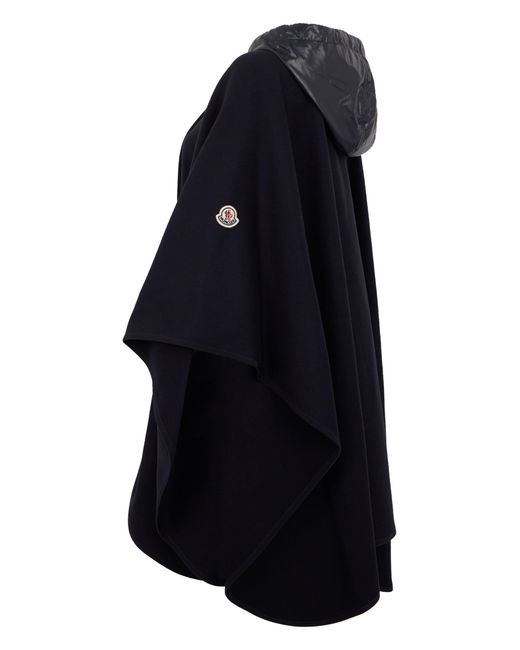 Moncler Blue Cloak With Hood And Belt