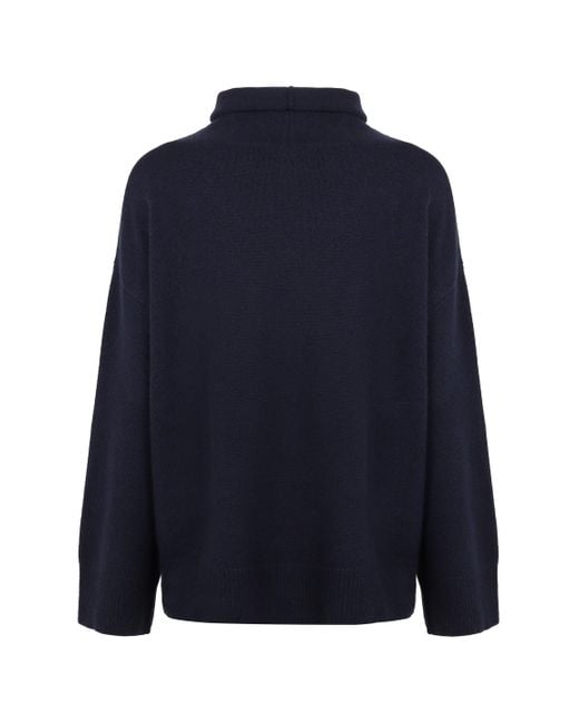Aspesi Blue Cashmere Turtleneck Pullover