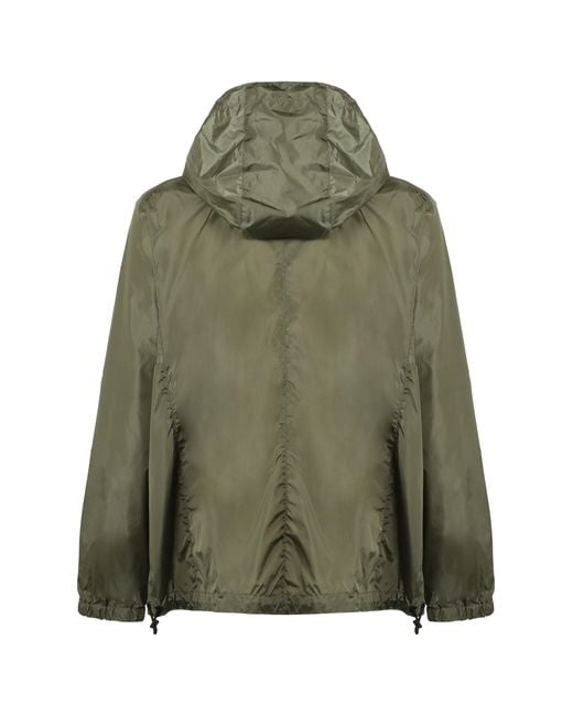 DSquared² Green Hooded Techno Fabric Raincoat for men