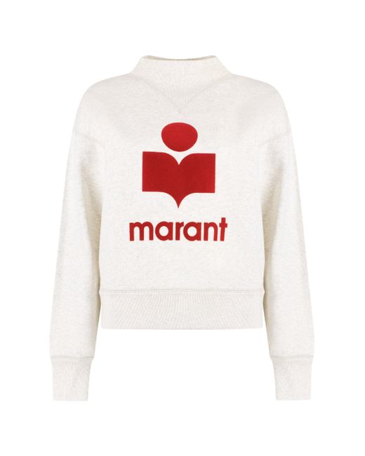 Étoile Isabel Marant Red Moby Logo Detail Cotton Sweatshirt