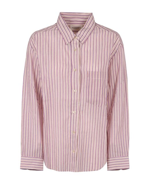 Isabel Marant Pink Esola Striped Buttoned Shirt