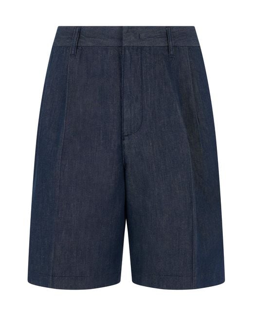 Emporio Armani Blue Denim Bermuda for men