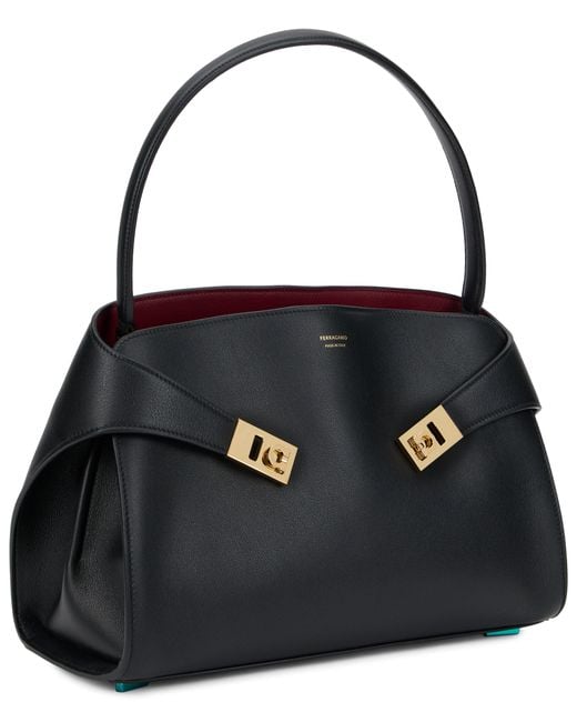 Ferragamo Black Hug M Shoulder Bag