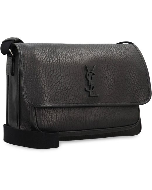 Messenger NIKI in pelle martellata di Saint Laurent in Gray da Uomo