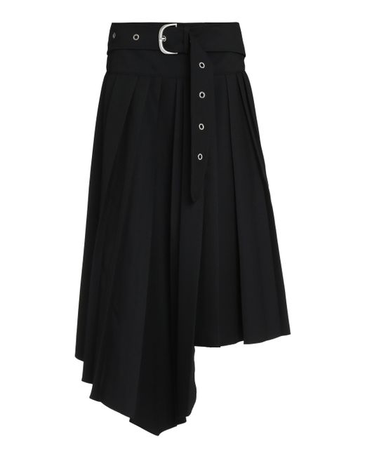 Off-White c/o Virgil Abloh Black Pleated Asymmetrical Skirt