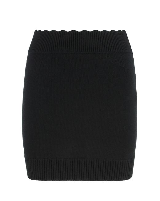 Chloé Black Knit Mini Skirt Made Of Wool And Cashmere