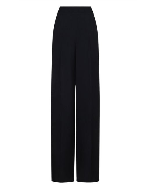 Emporio Armani Blue Wide-Leg Crepe Trousers