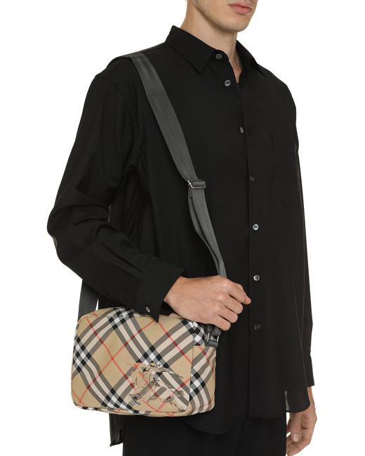 Burberry Gray Check Crossbody Bag for men
