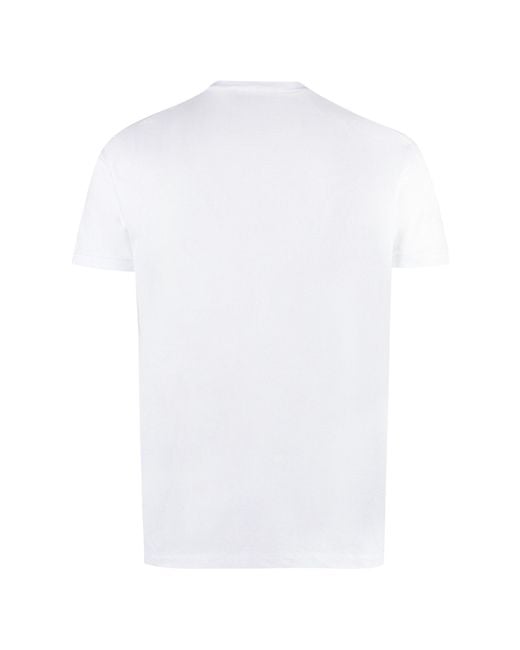 DSquared² White Classic Comfort Graphic T-Shirt for men