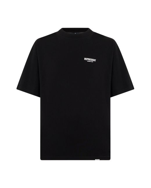 Represent Black Mini Embroidered Logo Crew Neck Short-Sleeve T-Shirt for men