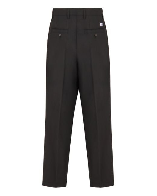 Department 5 Black Wool Blend Trousers for men