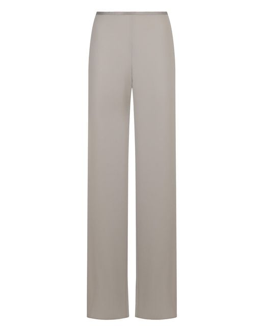 Emporio Armani Gray Crepe Wide-Leg Trousers