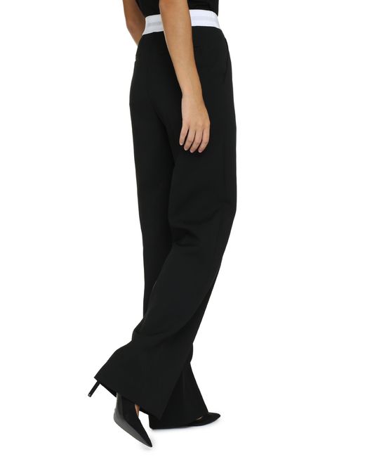 Alexander Wang Black Straight-Cut Pants With Contrasting Logo Band