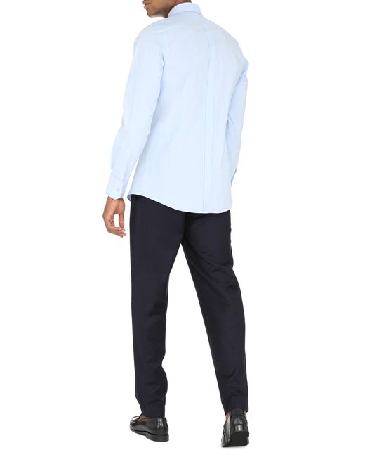 Dolce & Gabbana Blue Dolce & Gabbana Stretch Poplin Shirt for men