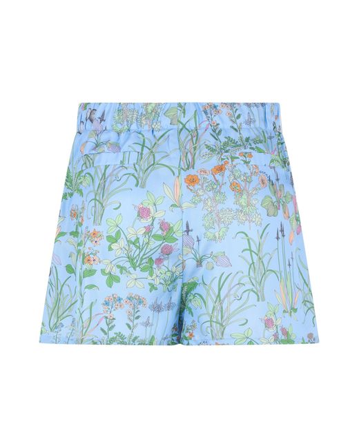 Gucci Blue Silk Printed Twill Bermuda