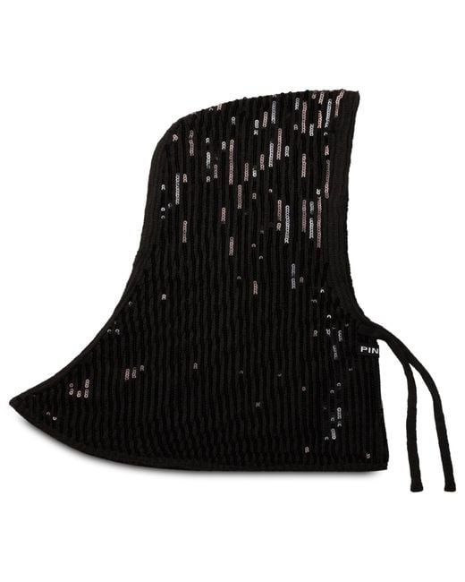 Pinko Black Balaclava With Adjustable Straps