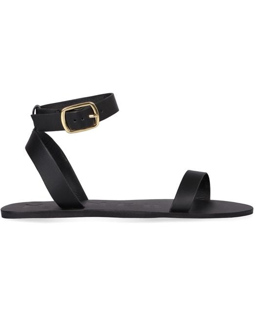 Manebí Black Chloe Leather Sandals