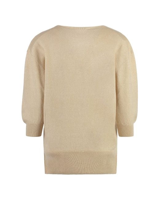 Agnona Natural Cashmere And Linen Sweater
