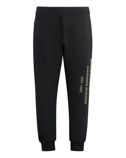 McQueen Black Cotton Trousers for men