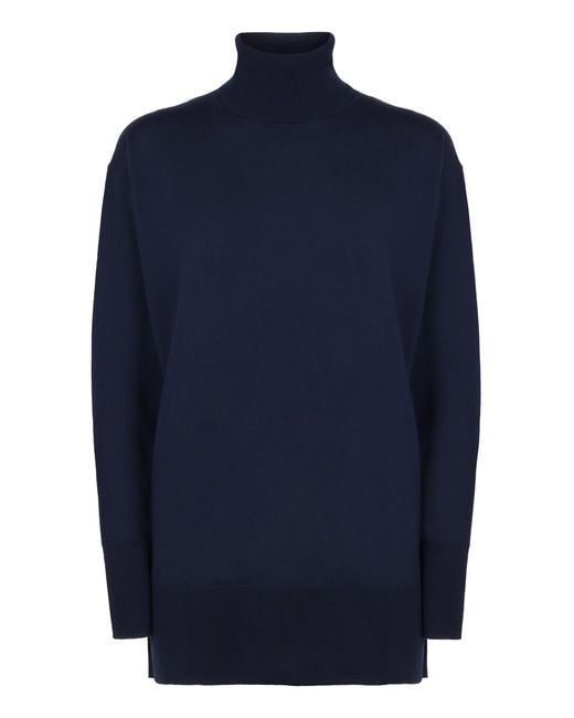 Aspesi Blue Cashmere Turtleneck Pullover