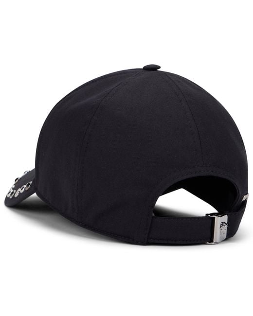 Versace Blue Cotton Hat With Logo for men