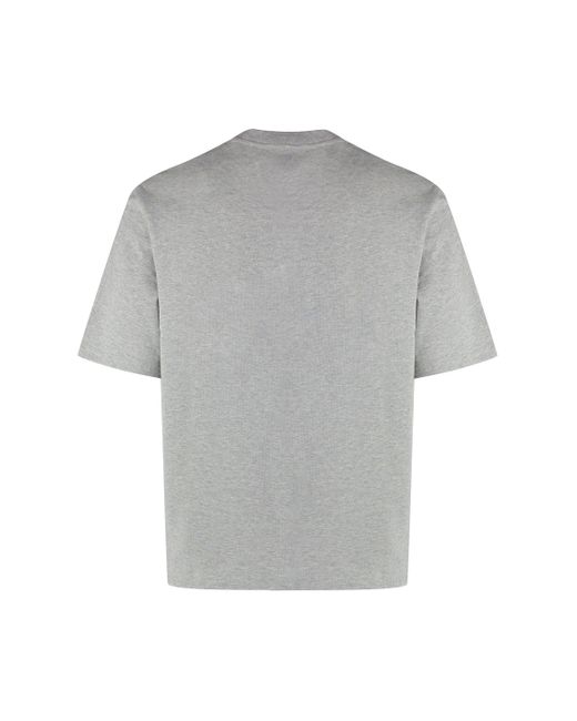AMI Gray Cotton Crew-Neck T-Shirt for men