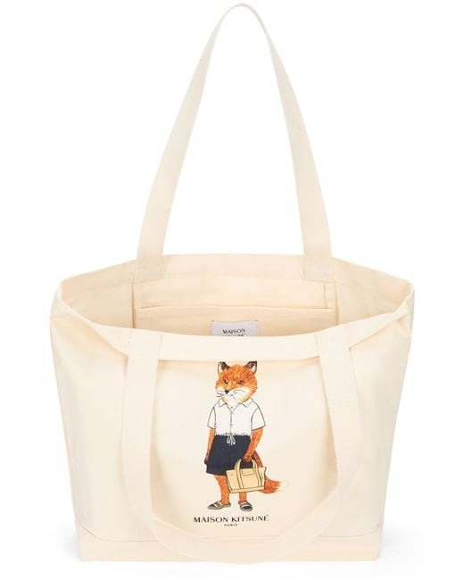 Maison Kitsuné Natural Canvas Tote Bag for men