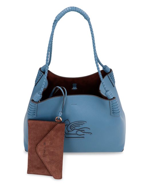 Borsa shopping piccola Libra in pelle di Etro in Blue