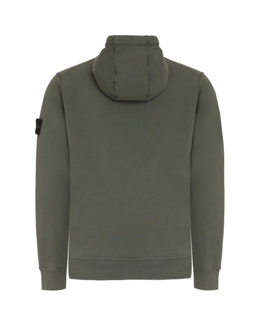 Stone Island Green Cotton Hoodie for men