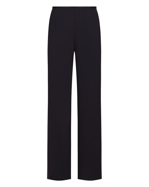 Emporio Armani Blue Crepe Wide-Leg Trousers