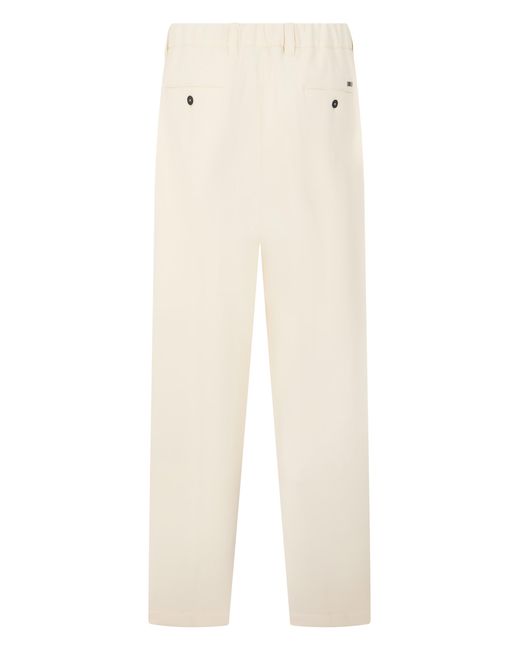 Herno White Straight Trousers for men