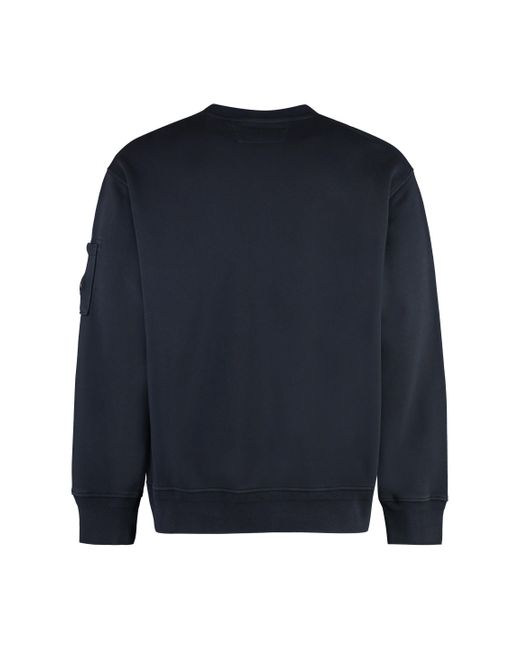 C P Company Blue Cotton Crew-Neck Sweatshirt for men