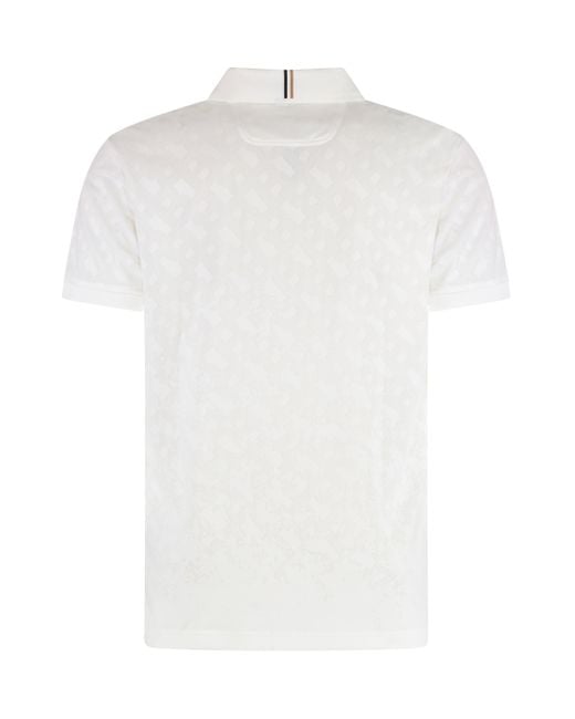Boss White Technical Fabric Polo Shirt for men