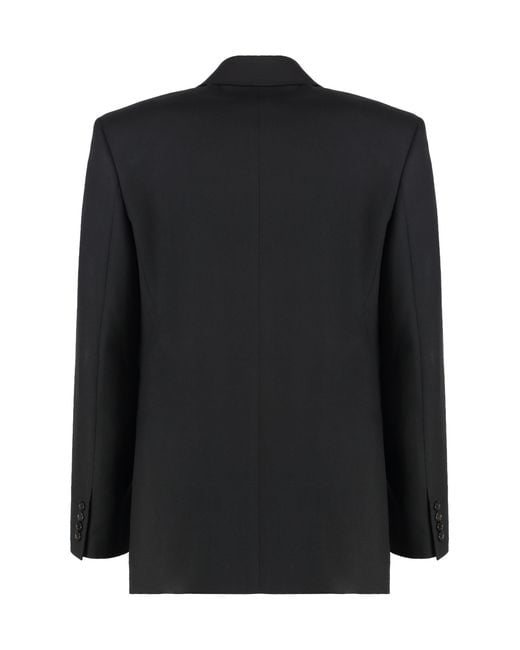 Saint Laurent Black Double-Breasted Wool Jacket for men