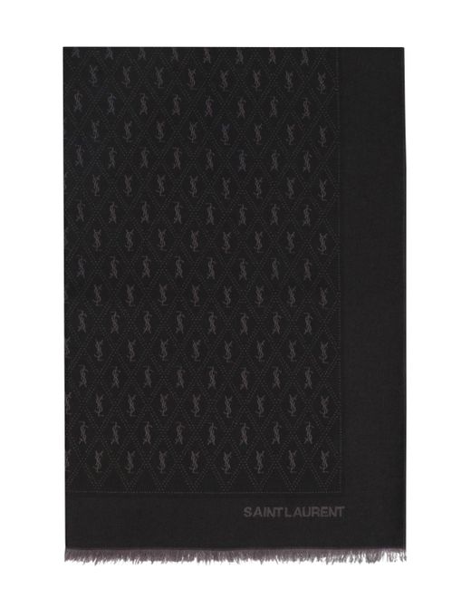 Sciarpa in misto lana di Saint Laurent in Black