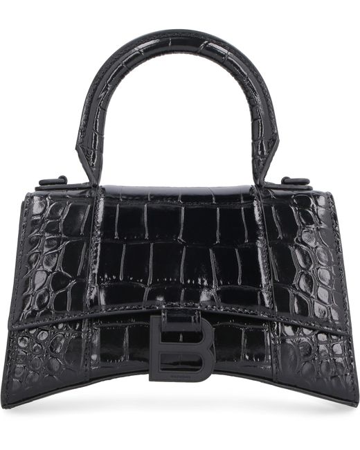 Borsa a mano piccola Hourglass in pelleBalenciaga in Pelle di colore Nero |  Lyst