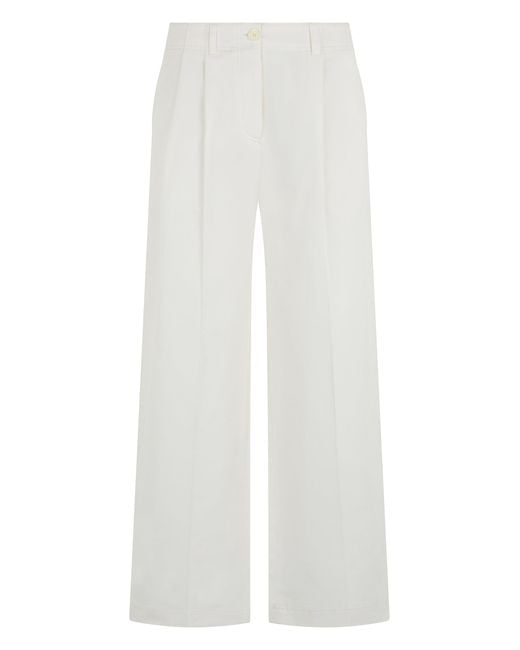 Totême White Loose Cotton Pants