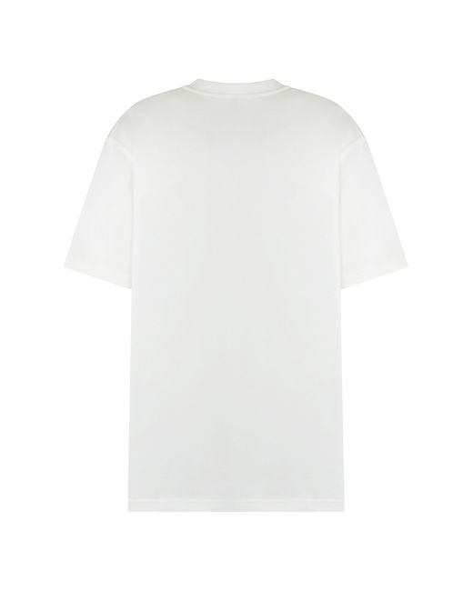 Burberry White Cotton Crew-Neck T-Shirt