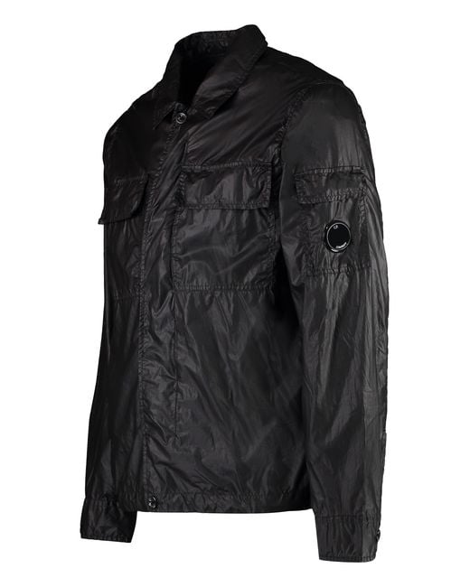 C P Company Black Technical Fabric Shirt For for men