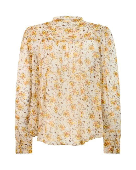 Isabel Marant Metallic Floral Lightweight Button-Front Shirt