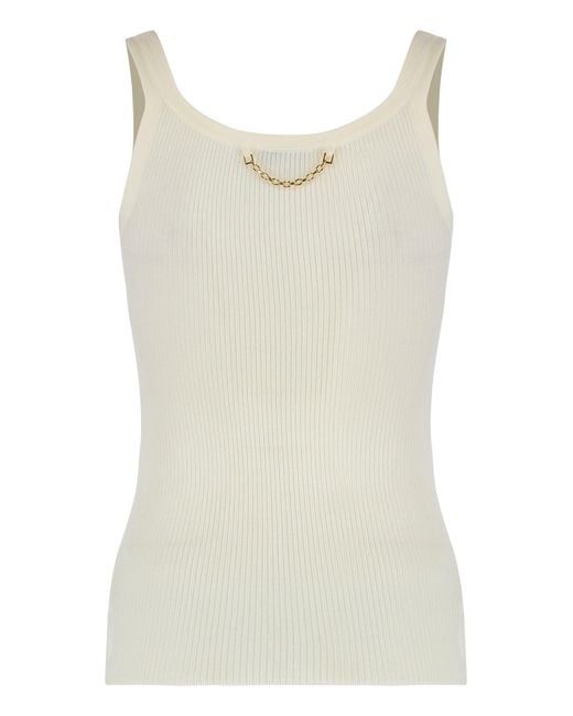 Elisabetta Franchi Natural Sleeveless Top