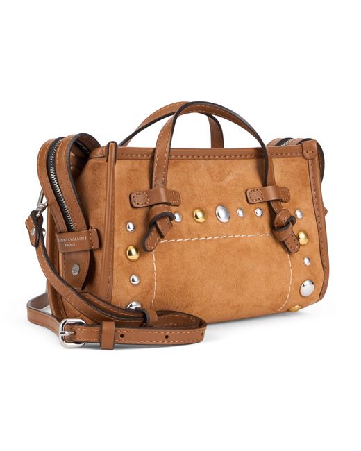 Gianni Chiarini Brown Marcella Joy Leather Bag With Studs