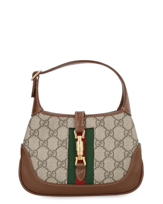 Gucci Natural Mini Hobo Handbag With Leather Trim